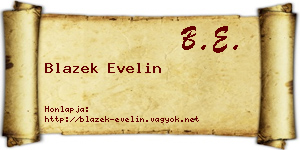 Blazek Evelin névjegykártya